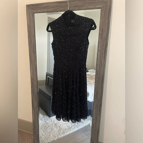 Revolve needle and thread black sequin circle mesh dress - Picture 2 of 5